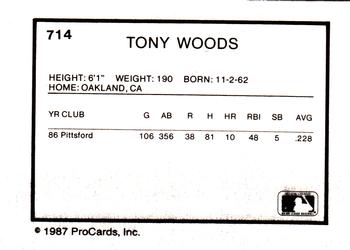 1987 ProCards #714 Tony Woods Back