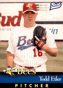 1997 Best Burlington Bees #8 Todd Etler Front