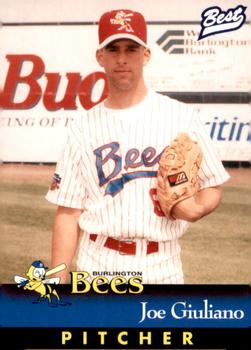 1997 Best Burlington Bees #10 Joe Giuliano Front