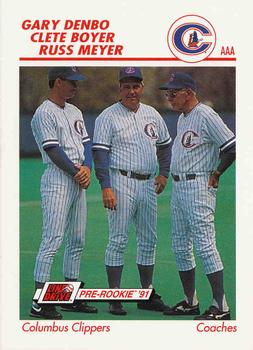 1991 Line Drive AAA #125 Gary Denbo / Clete Boyer / Russ Meyer Front