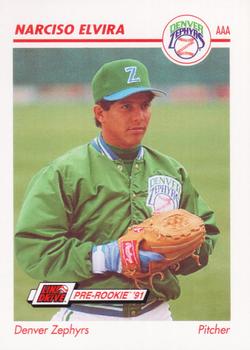 1991 Line Drive AAA #136 Narciso Elvira Front