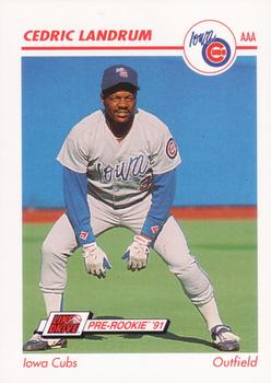1991 Line Drive AAA #208 Ced Landrum Front