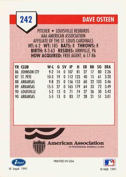 1991 Line Drive AAA #242 Dave Osteen Back