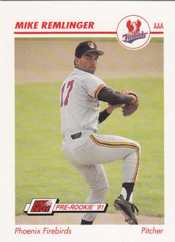 1991 Line Drive AAA #390 Mike Remlinger Front