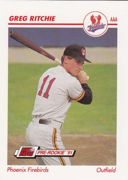 1991 Line Drive AAA #391 Gregg Ritchie Front