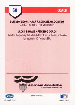 1991 Line Drive AAA #50 Jackie Brown Back