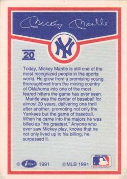 1991 Line Drive Mickey Mantle #20 Mickey Mantle Back
