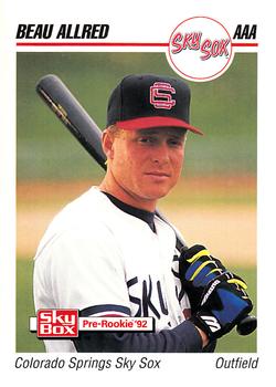 1992 SkyBox AAA #34 Beau Allred Front