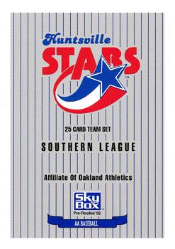 1992 SkyBox Team Sets AA #NNO Huntsville Stars Checklist Front