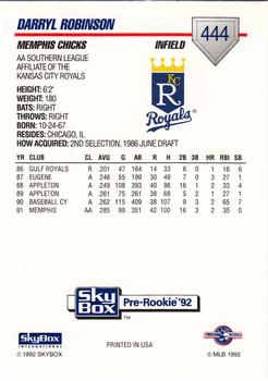 1992 SkyBox Team Sets AA #444 Darryl Robinson Back
