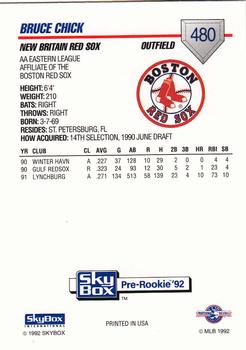 1992 SkyBox Team Sets AA #480 Bruce Chick Back