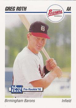 1992 SkyBox Team Sets AA #92 Greg Roth Front