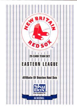 1992 SkyBox Team Sets AA #NNO New Britain Red Sox Checklist Front