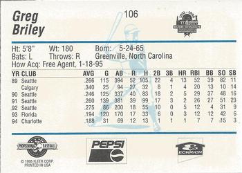 1995 Fleer ProCards #106 Greg Briley Back