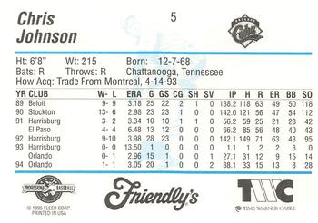 1995 Fleer ProCards #5 Chris Johnson Back