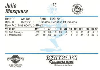 1995 Fleer ProCards #73 Julio Mosquera Back