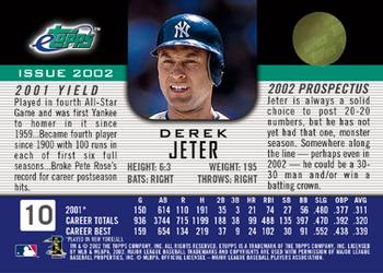 2002 Topps eTopps #10 Derek Jeter Back