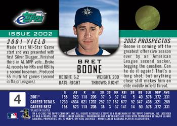 2002 Topps eTopps #4 Bret Boone Back