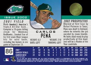 2002 Topps eTopps #86 Carlos Pena Back