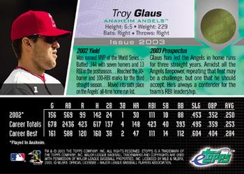 2003 Topps eTopps #1 Troy Glaus Back