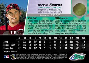2003 Topps eTopps #35 Austin Kearns Back