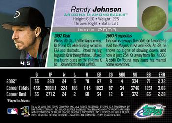 2003 Topps eTopps #45 Randy Johnson Back