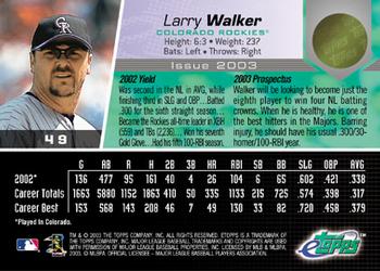 2003 Topps eTopps #49 Larry Walker Back