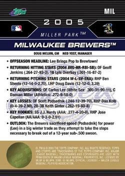 2005 Topps eTopps #16 Milwaukee Brewers Back
