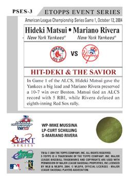 2004 Topps eTopps - Event Series Postseason #PSES-3 Hideki Matsui / Mariano Rivera Back