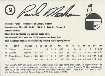 1977 Indianapolis Indians #9 Paul Moskau Back