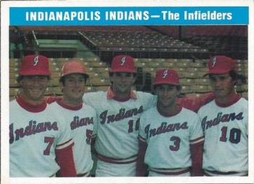 1979 Indianapolis Indians #11 Infielders (John Valle / Mike Grace / Ron Oester / Randy Davidson / Harry Spilman) Front
