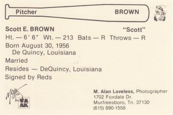 1979 Nashville Sounds #NNO Scott Brown Back