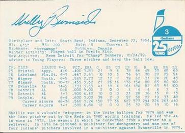 1980 Indianapolis Indians #3 Sheldon Burnside Back