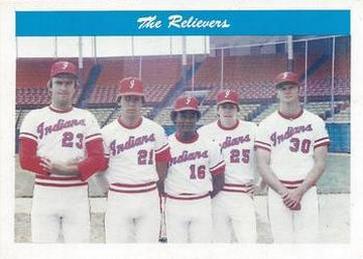 1980 Indianapolis Indians #16 Relievers (Sheldon Burnside / Geoff Combe / Angel Torres / Larry Rothschild / Scott Brown) Front