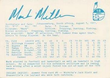 1980 Indianapolis Indians #18 Mark Miller Back
