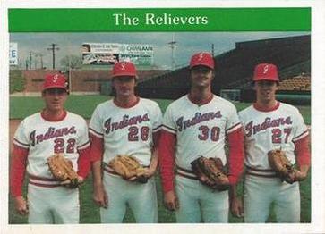 1981 Indianapolis Indians #10 Relievers (Jeff Lahti / Joe Kerrigan / Scott Brown / Geoff Combe) Front