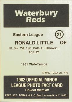 1982 TCMA Waterbury Reds #21 Ronald Little Back