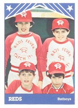 1983 TCMA Cedar Rapids Reds #27 Batboys (Craig Cordas / Pat Davis / Tony Vasquez / Tyson Kimm) Front