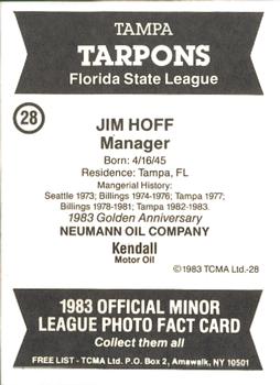 1983 TCMA Tampa Tarpons #28 Jim Hoff Back
