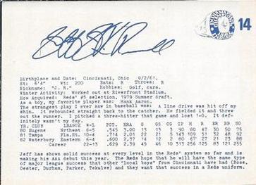 1983 Indianapolis Indians #14 Jeff Russell Back