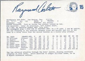 1983 Indianapolis Indians #15 Ray Corbett Back