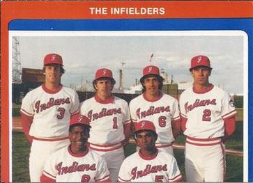 1983 Indianapolis Indians #17 Infielders (Glen Franklin / Skeeter Barnes / Nick Esasky / Tom Lawless / Willie Lozado / John Harris) Front
