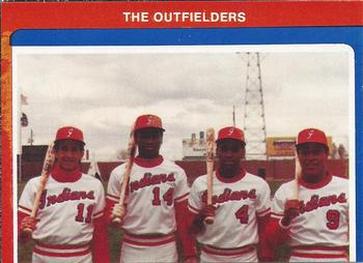 1983 Indianapolis Indians #25 Outfielders (Mark Gilbert / Ron Little / Dallas Williams / Orlando Isales) Front
