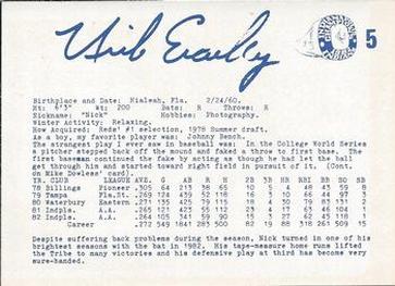 1983 Indianapolis Indians #5 Nick Esasky Back