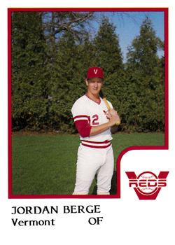 1986 ProCards Vermont Reds #NNO Jordan Berge Front