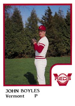 1986 ProCards Vermont Reds #NNO John Boyles Front