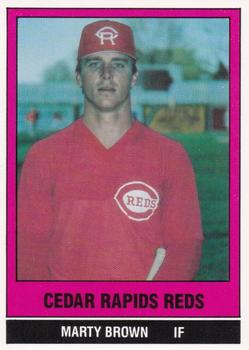 1986 TCMA Cedar Rapids Reds #14 Marty Brown Front