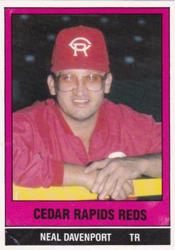 1986 TCMA Cedar Rapids Reds #26 Neal Davenport Front