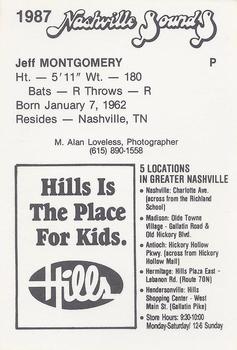1987 Nashville Sounds #16 Jeff Montgomery Back