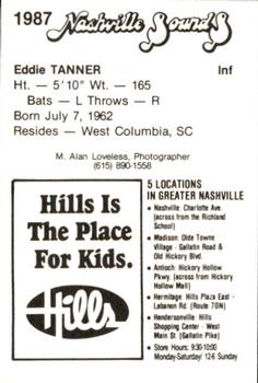 1987 Nashville Sounds #20 Eddie Tanner Back